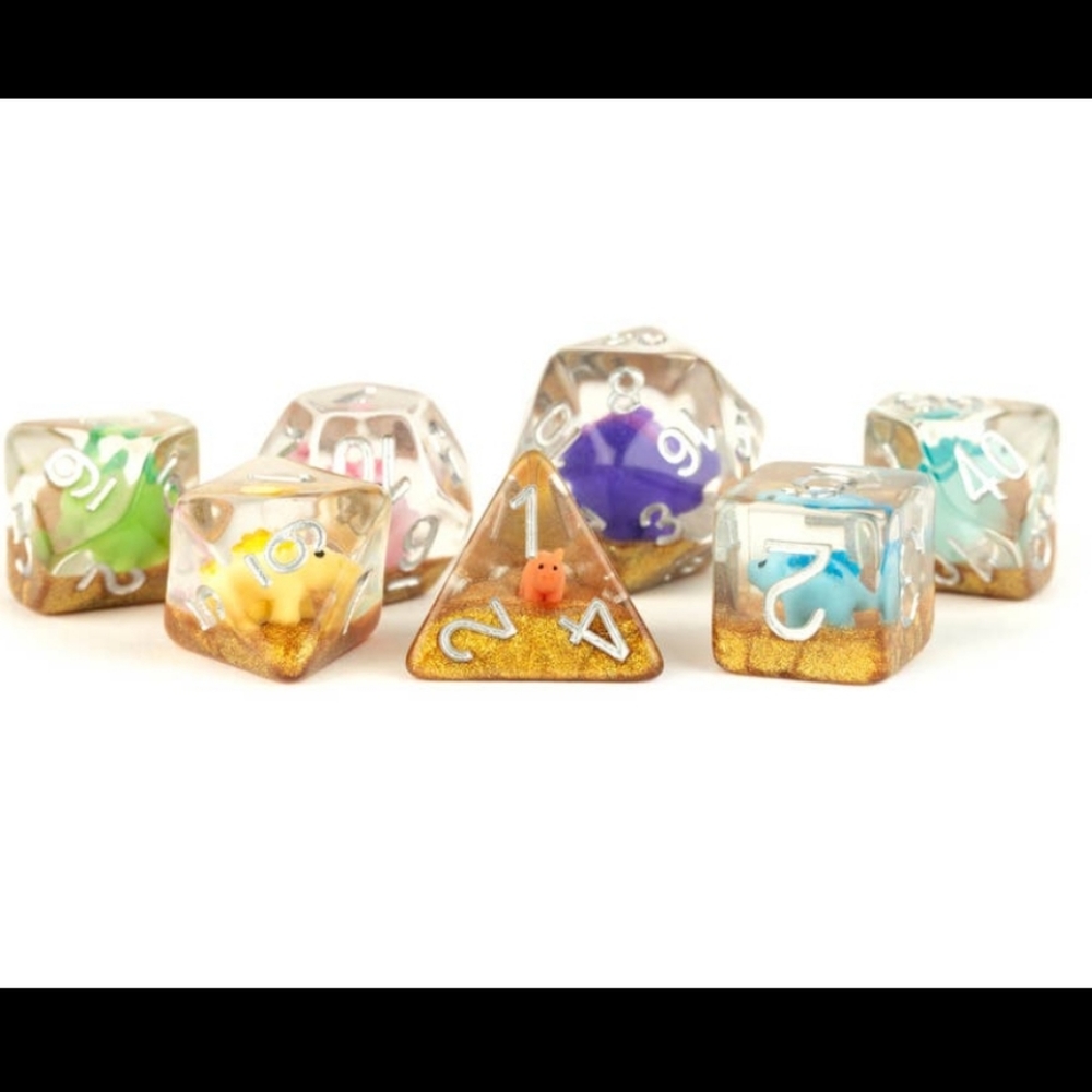 Dinosaur Dice Resin Polyhedral Set